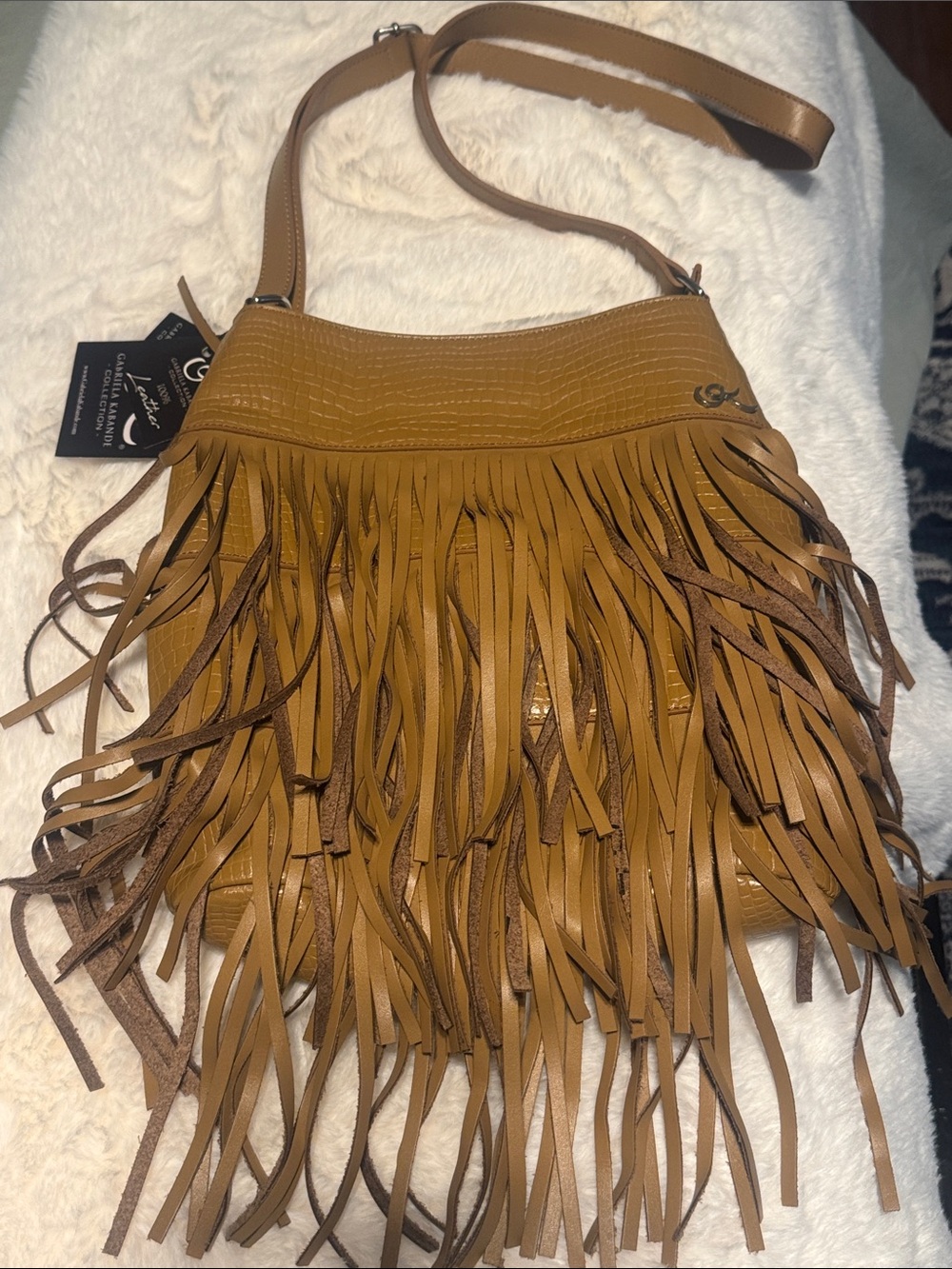 Fringe Crossbody Bag in Tan